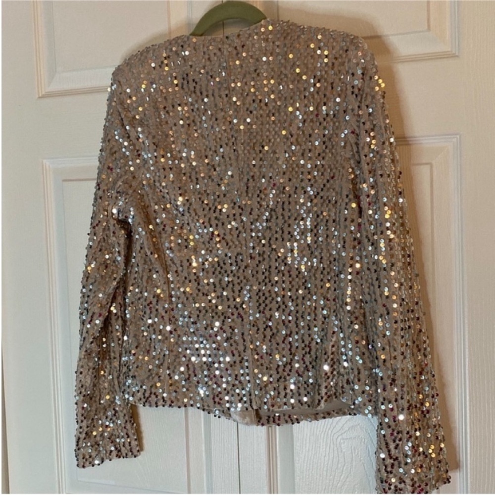 Sanctuary Blazer Charmed Sequin Jacket Gold size Small - Picture 6 of 12
